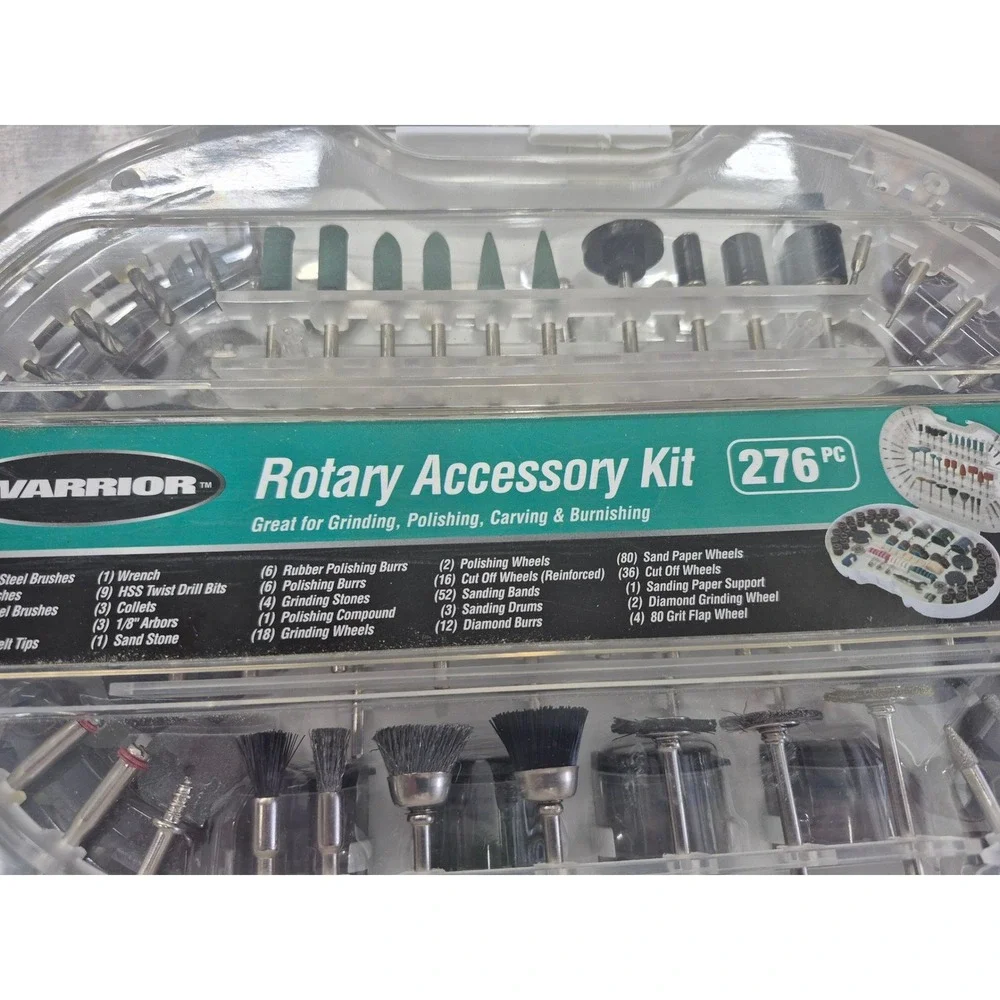 Warrior Rotary Accessory Kit 276 Piece Grinding Polishing Carving Burnishing Set